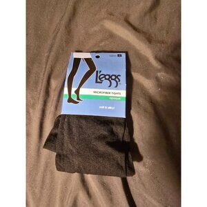 Leggs Microfiber Tights Black Panyhouse New Womens Size B Soft Silky